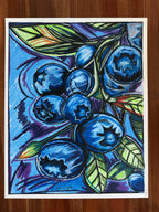 Beautifully Blue - ORIGINAL OIL PASTEL ARTWORK - 19x24" (video attached)