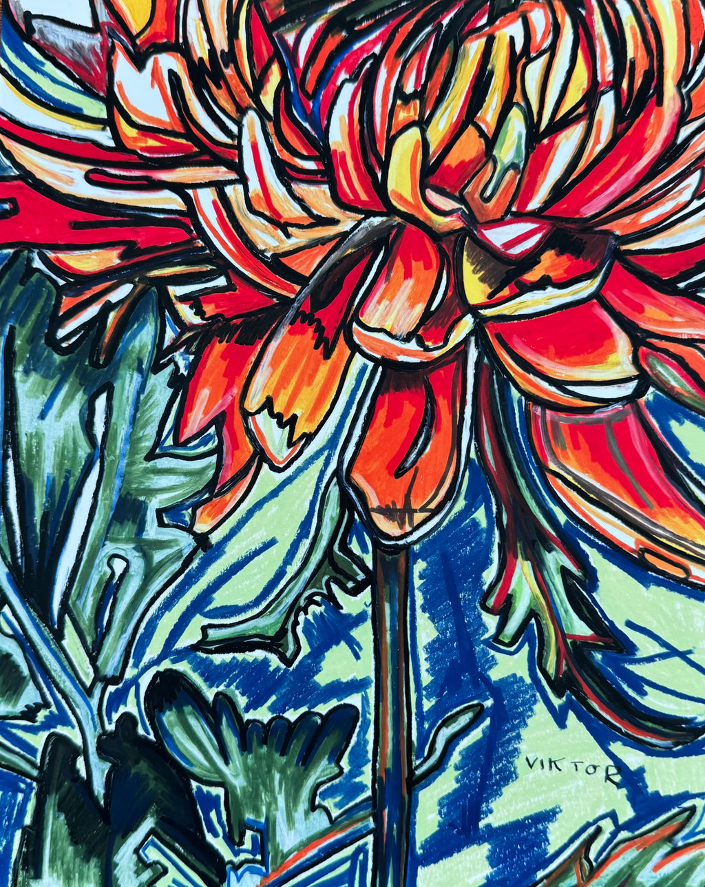 Orange Dahlia - Art Prints