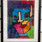 Face  II - Picasso style with glitter - ORIGINAL 12x17” FRAMED