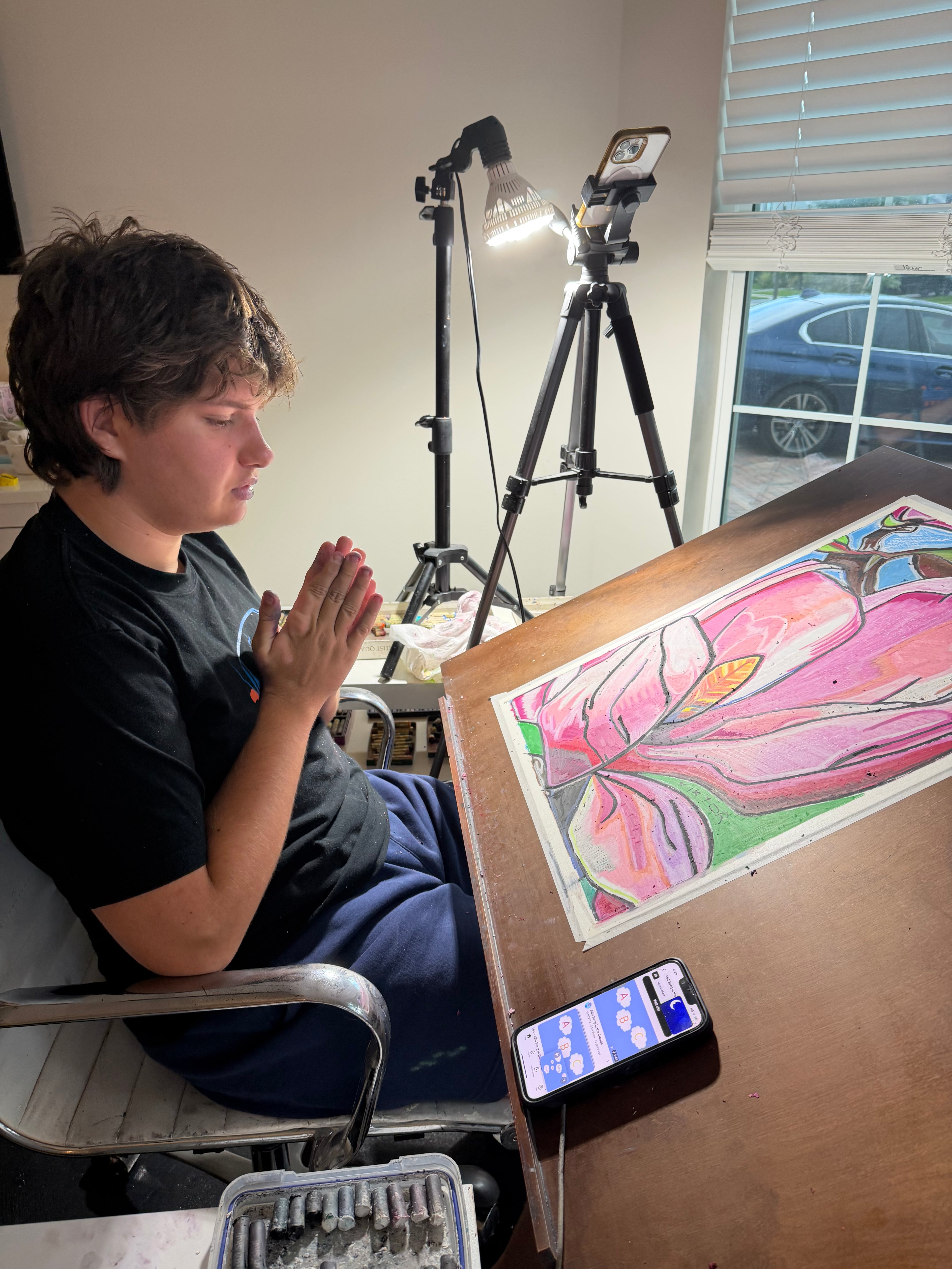 Ann Magnolia - ORIGINAL OIL PASTEL ARTWORK - 19x24" (video attached)