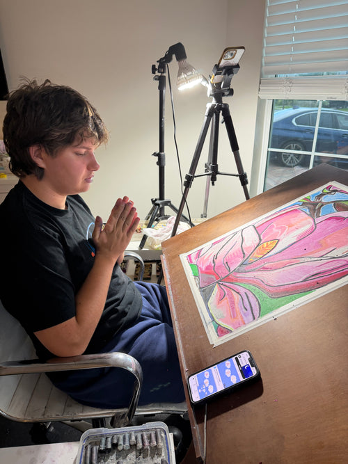 Ann Magnolia - ORIGINAL OIL PASTEL ARTWORK - 19x24" (video attached)