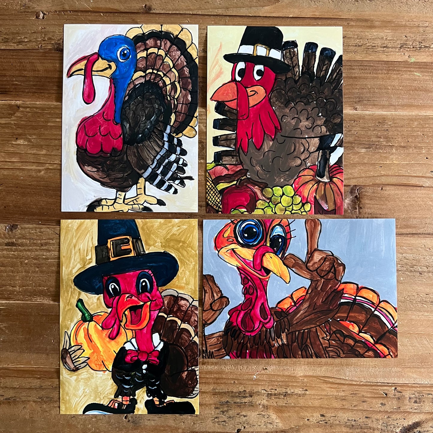 The Turkeys Set - set of 4  prints/canvas prints