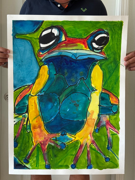 Watercolor Frog IV - ORIGINAL 22x30”