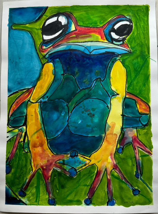 Watercolor Frog IV - ORIGINAL 22x30”