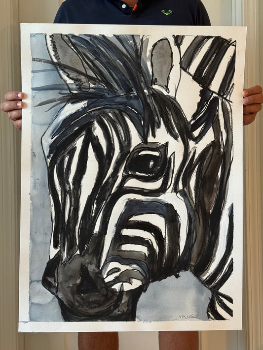 Zebra - Monochrome - ORIGINAL 30x22”