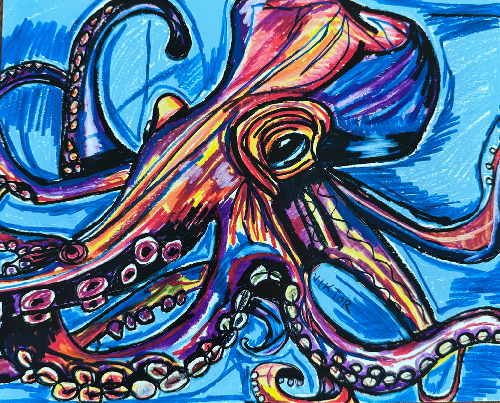 Octopus Purple - Art Prints (landscape)