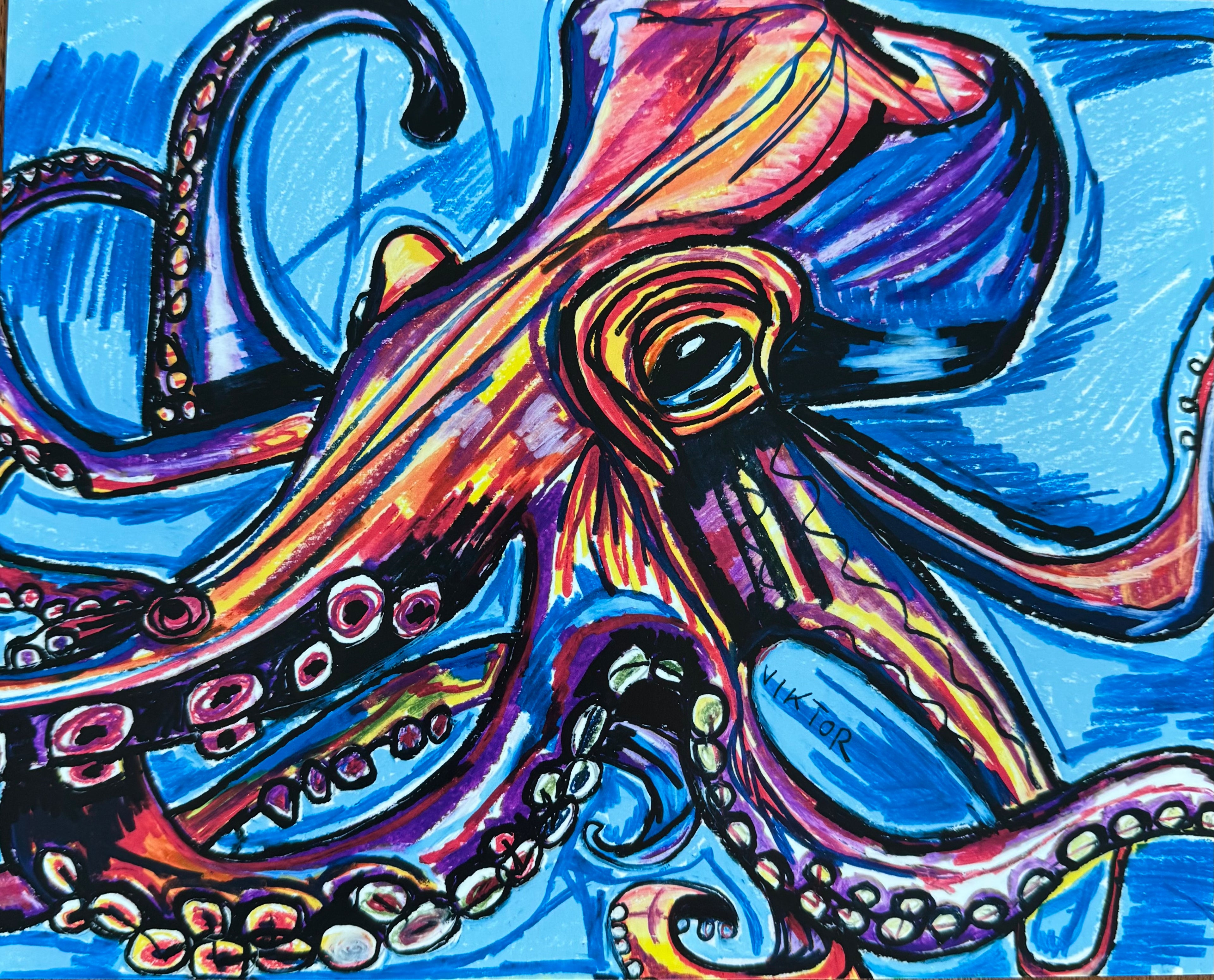 Octopus Purple - Art Prints (landscape)