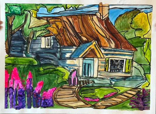 The Cottage - ORIGINAL Watercolor artwork 22x30”