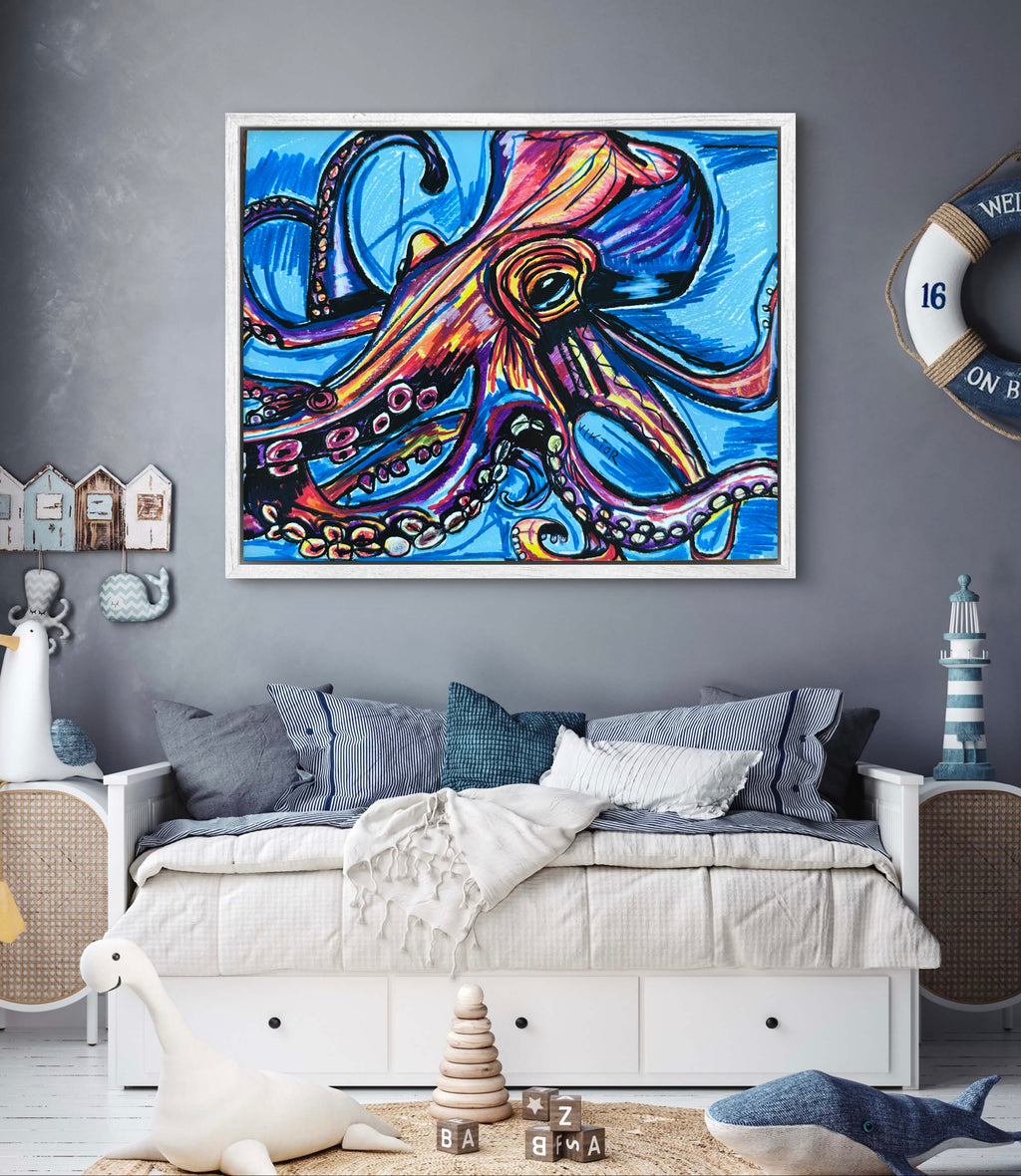 Octopus Purple - Art Prints (landscape)