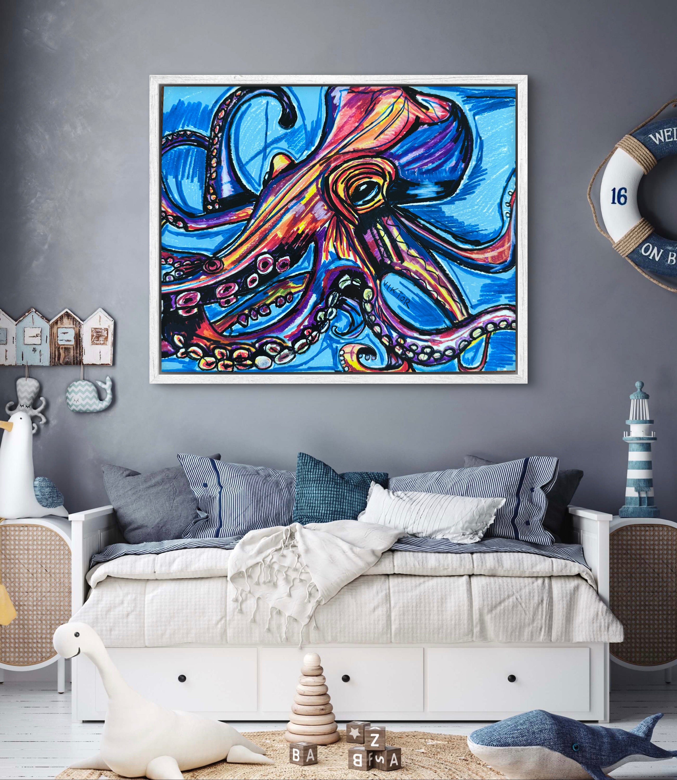 Octopus Purple - Art Prints (landscape)