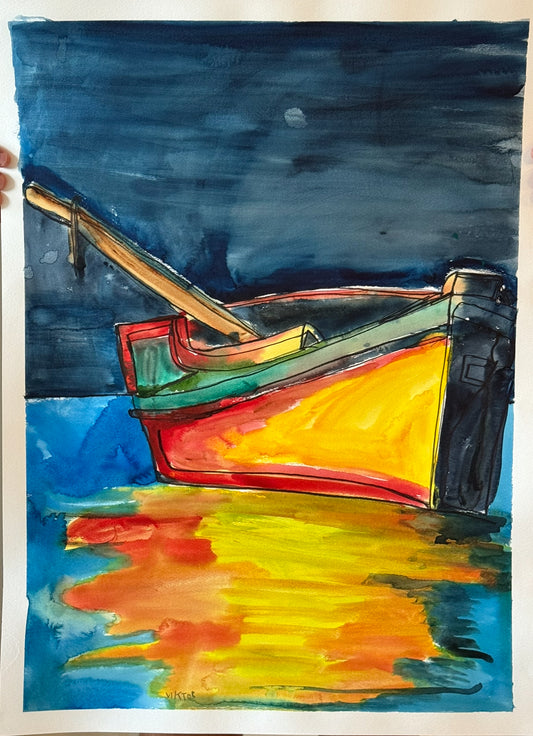 Boat on the Shore II - ORIGINAL 22x30”