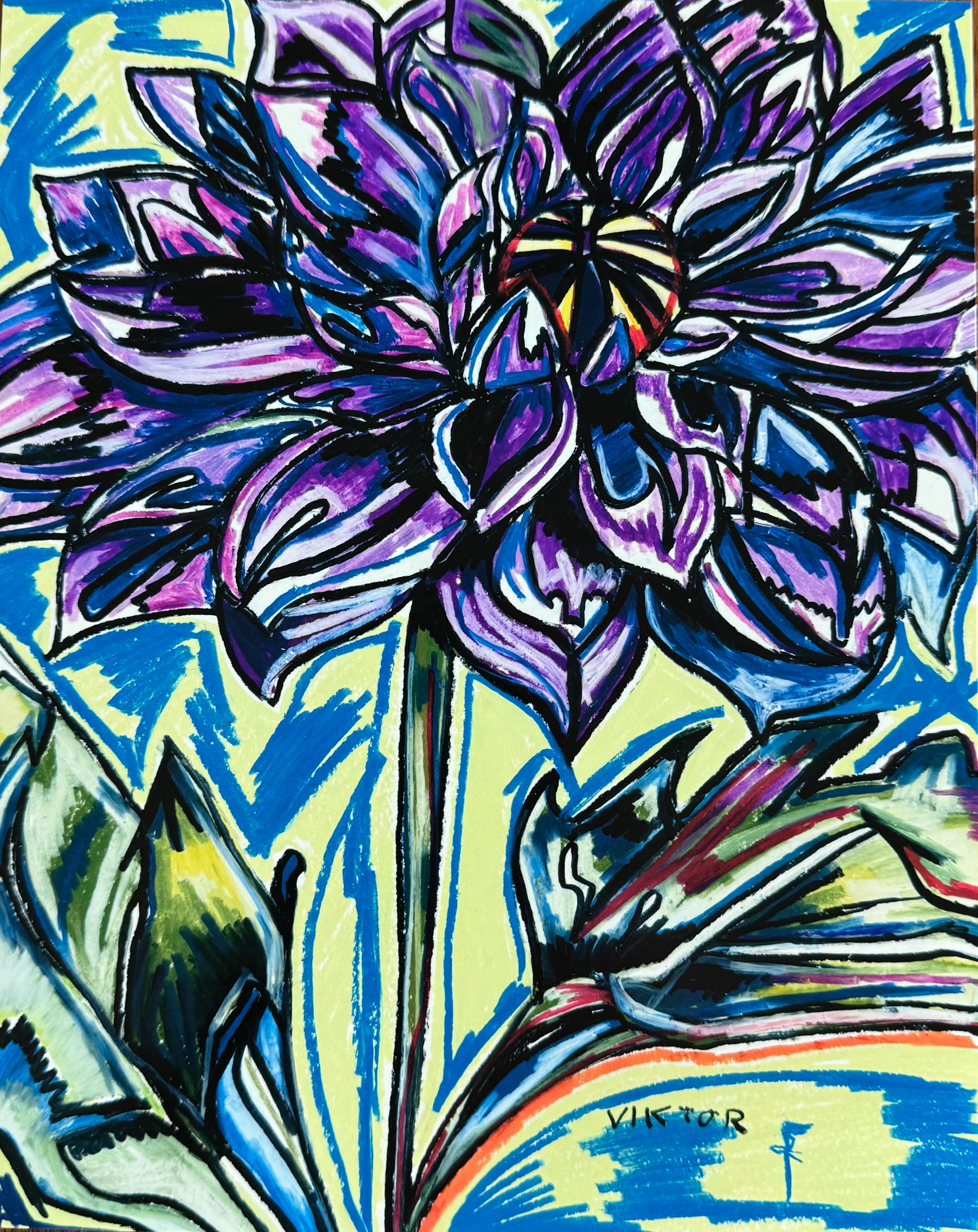 Purple Dahlia - Art Prints