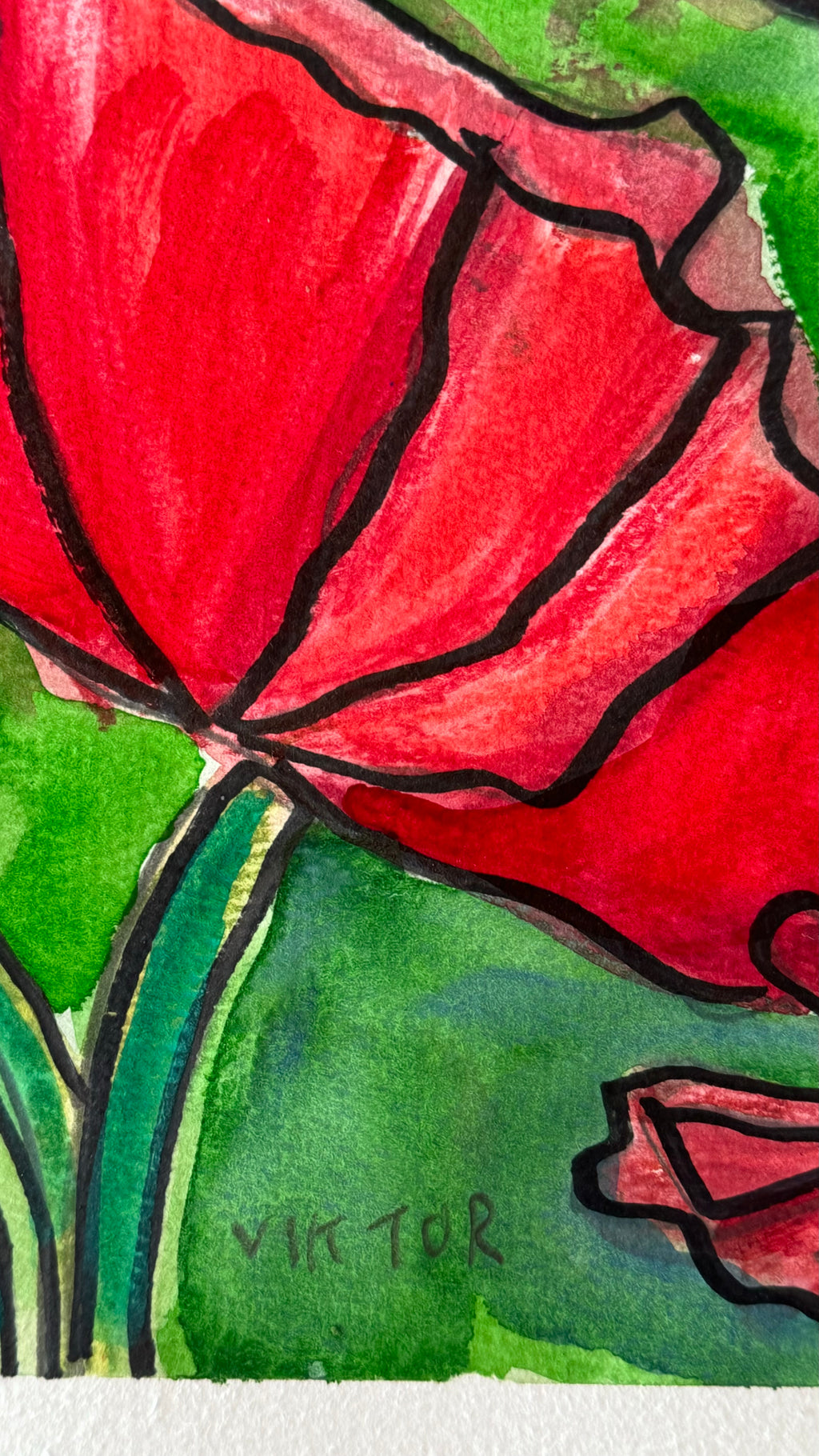 Poppy Field - ORIGINAL Watercolor artwork 22x30”