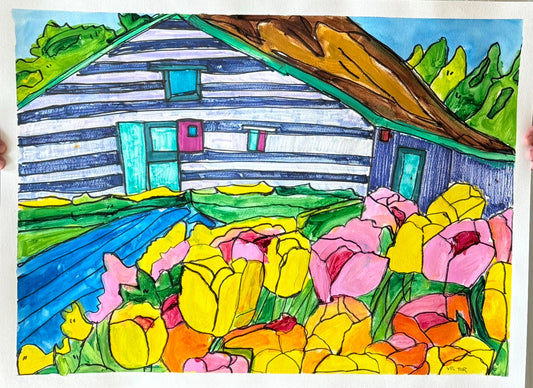 Farmhouse - ORIGINAL Watercolor artwork 22x30”