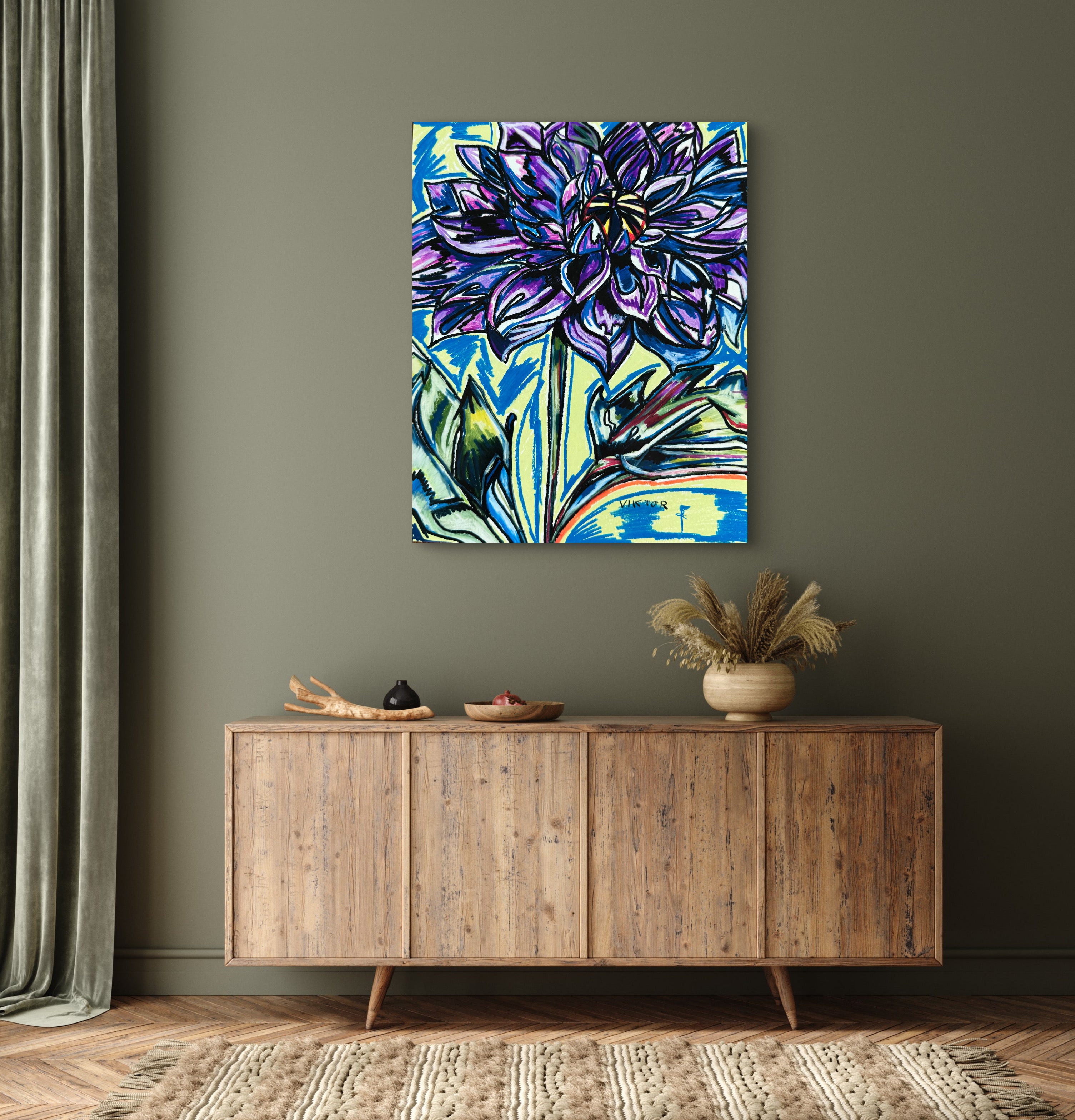 Purple Dahlia - Art Prints