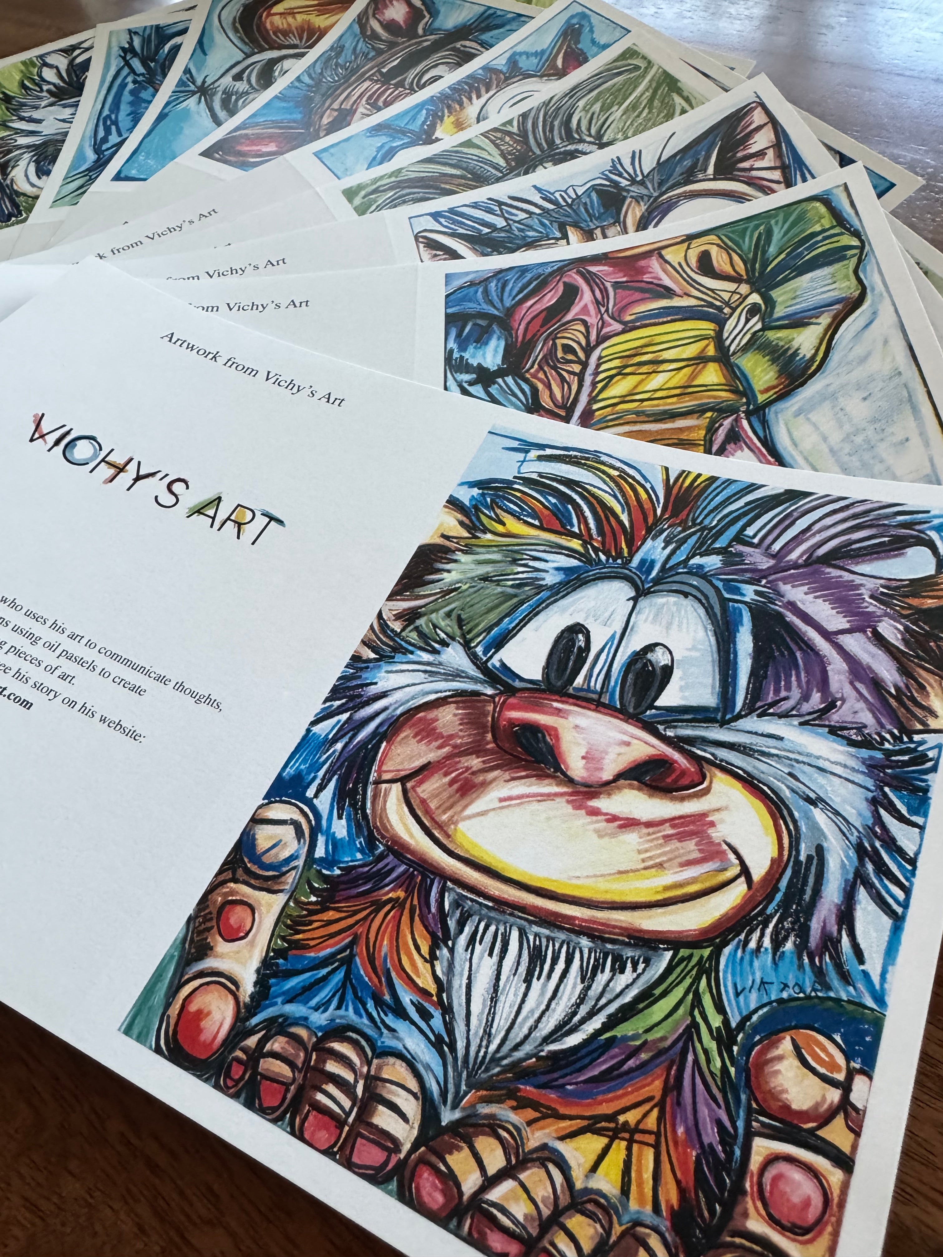 Cute ANIMALS - Greeting cards (SET OF 10)