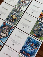 Cute ANIMALS - Greeting cards (SET OF 10)