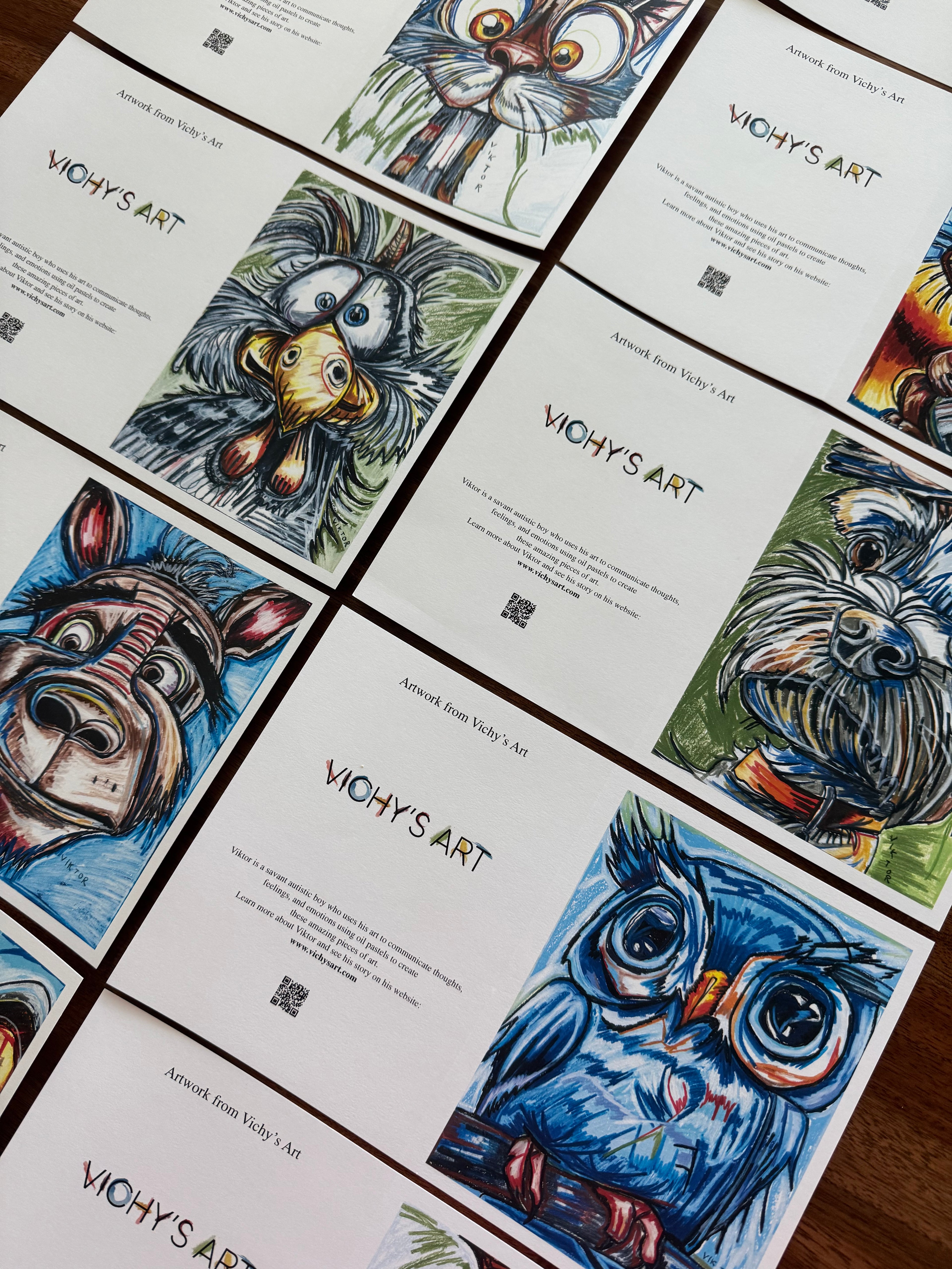 Cute ANIMALS - Greeting cards (SET OF 10)