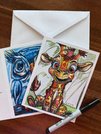 Cute ANIMALS - Greeting cards (SET OF 10)