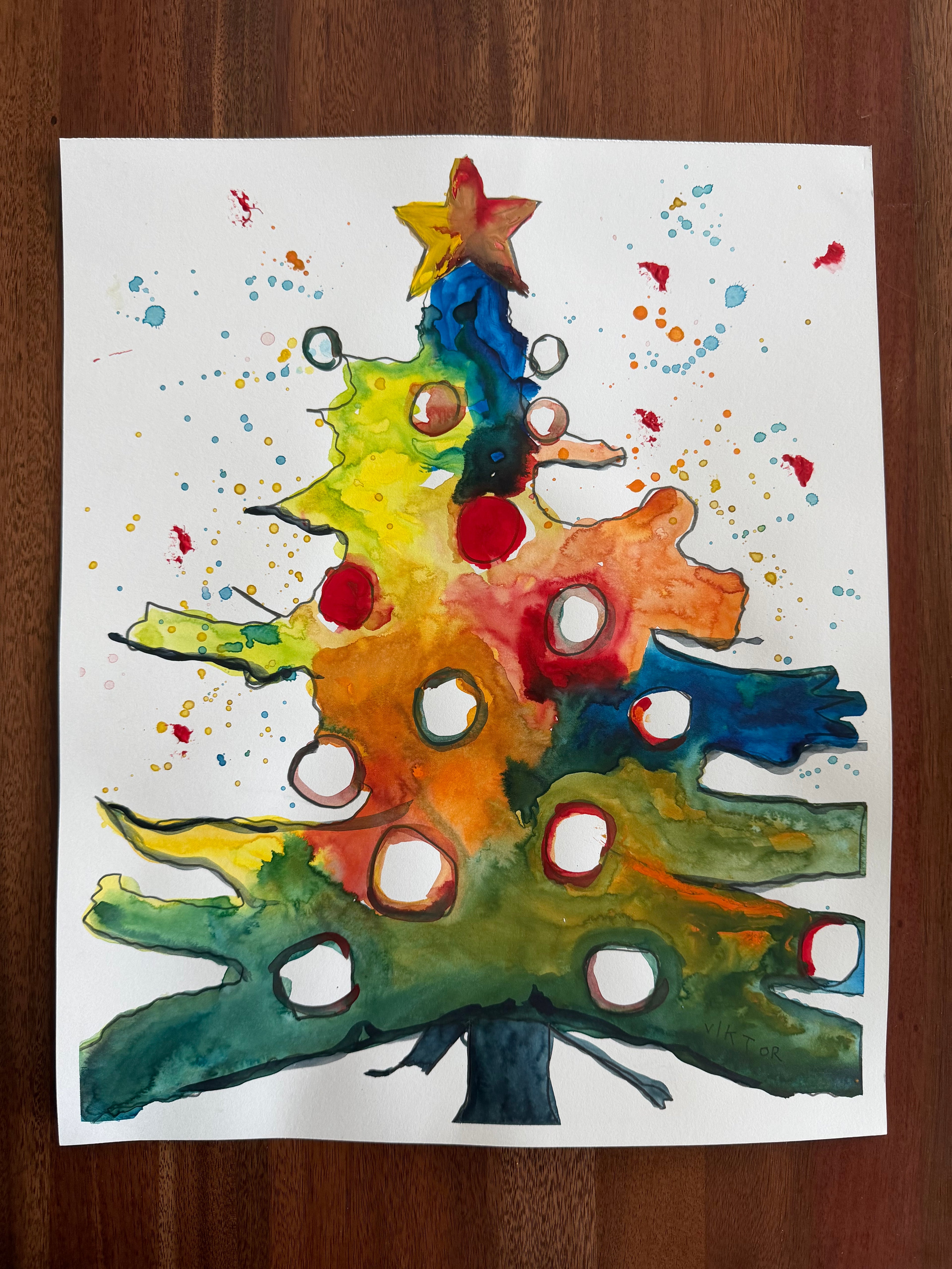 Evergreen and Ever Bright - ORIGINAL Watercolor painting 14x17”