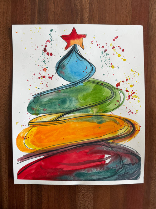 A Tree of Serenity - ORIGINAL Watercolor painting 14x17”