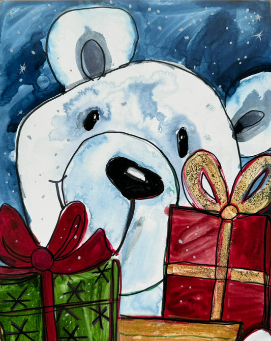 Santa Bear - Art Prints