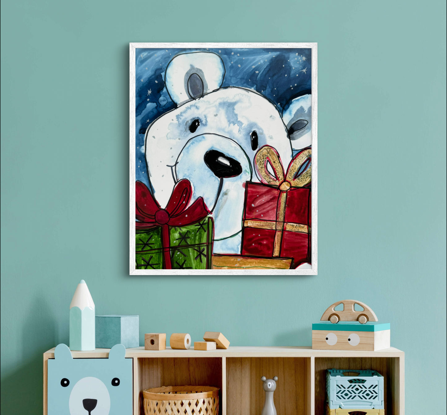 Santa Bear - Art Prints