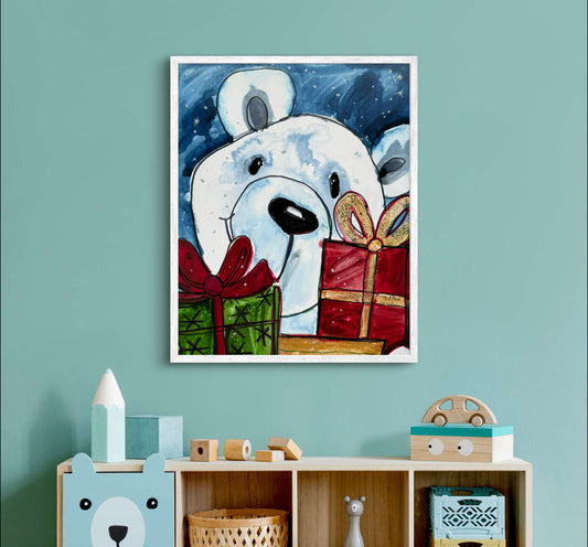 Santa Bear - Art Prints