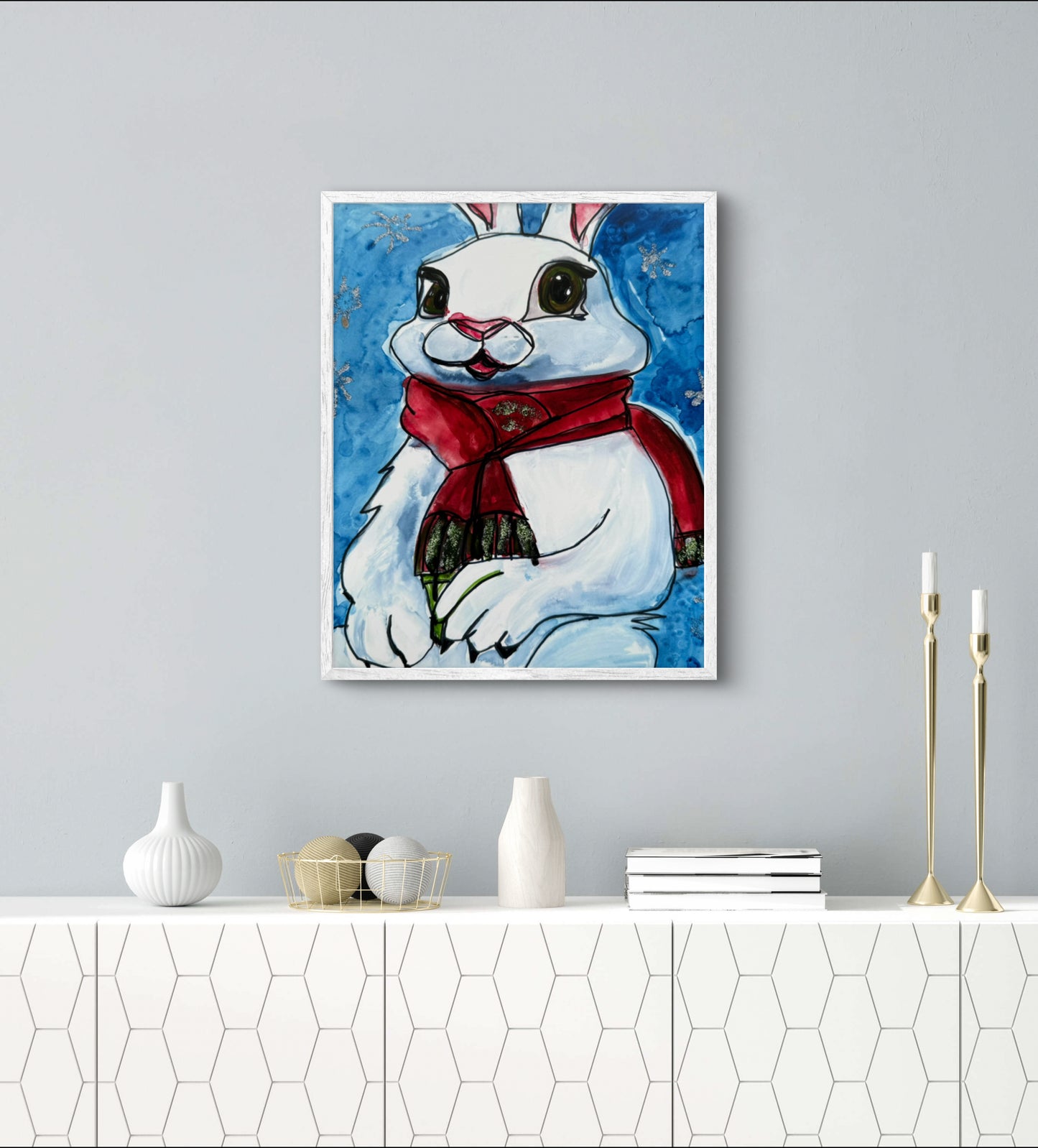 Santa Rabbit - Art Prints