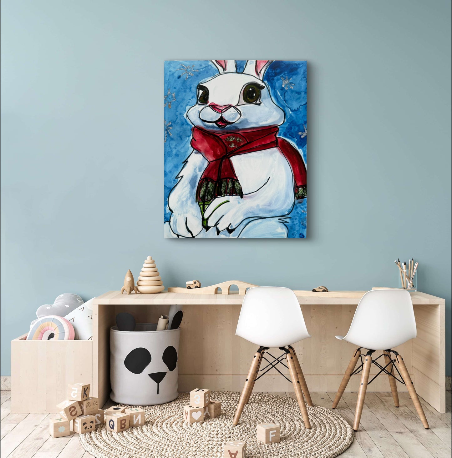 Santa Rabbit - Art Prints