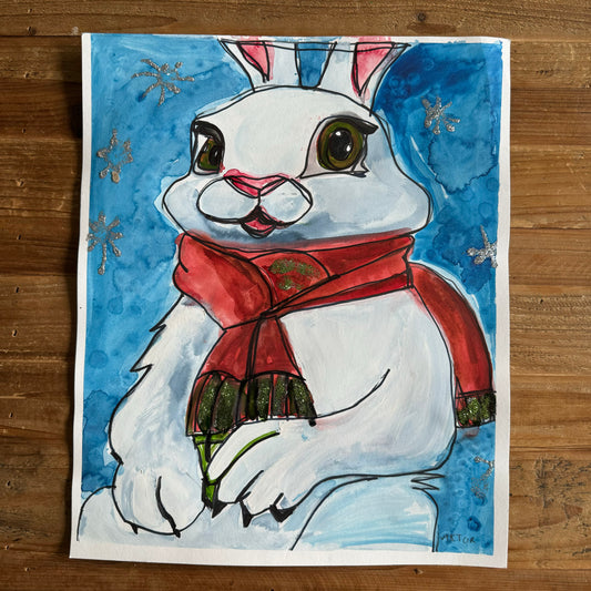 Santa Rabbit - ORIGINAL 14x17”