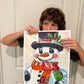 Santa Snowman - ORIGINAL 14x17”