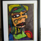 Face 5 - Picasso style with glitter - ORIGINAL 12x17” FRAMED