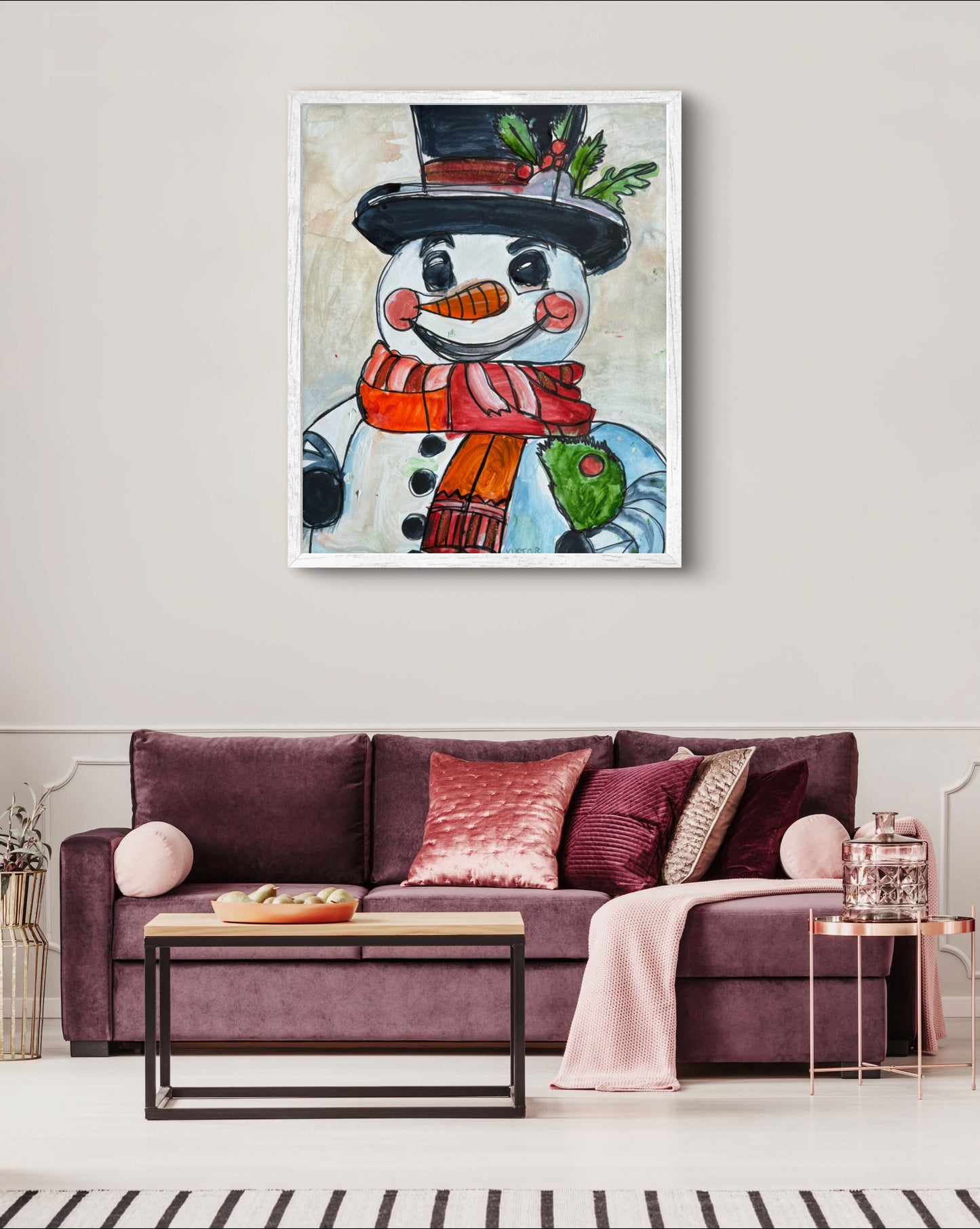 Santa Snowman - Art Prints