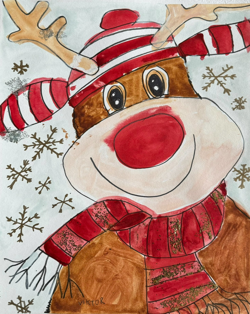 Santa Reindeer - Art Prints