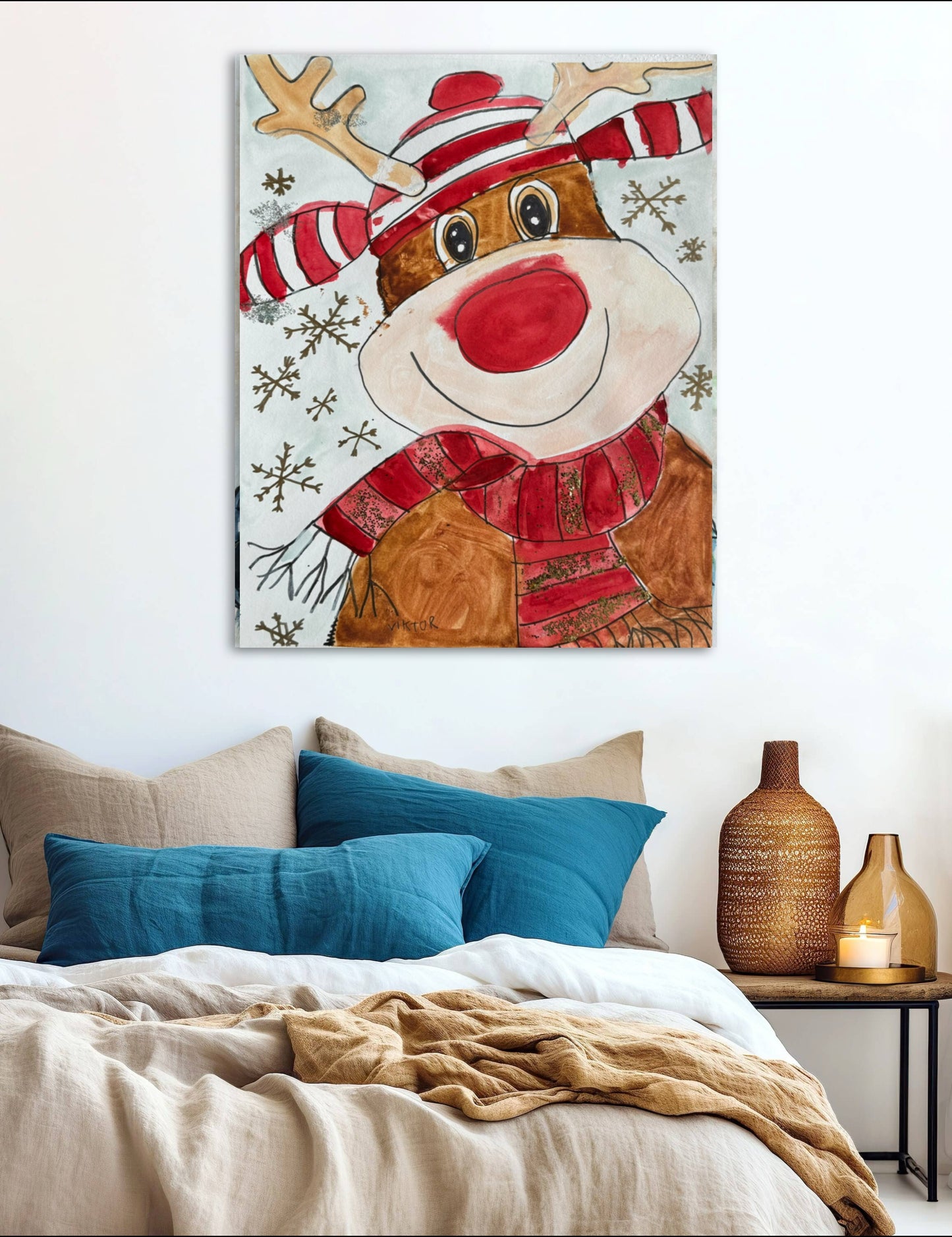 Santa Reindeer - Art Prints