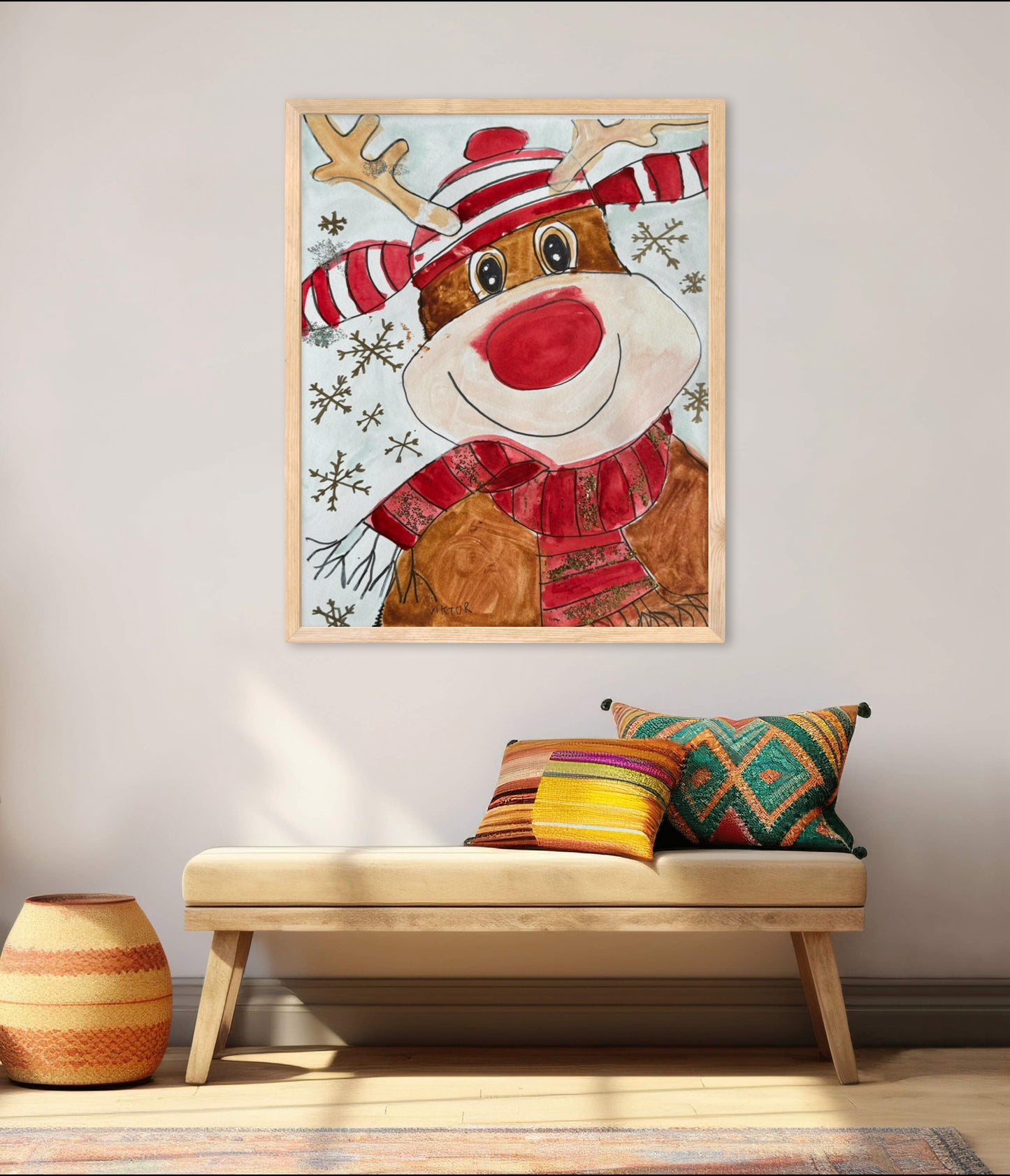 Santa Reindeer - Art Prints