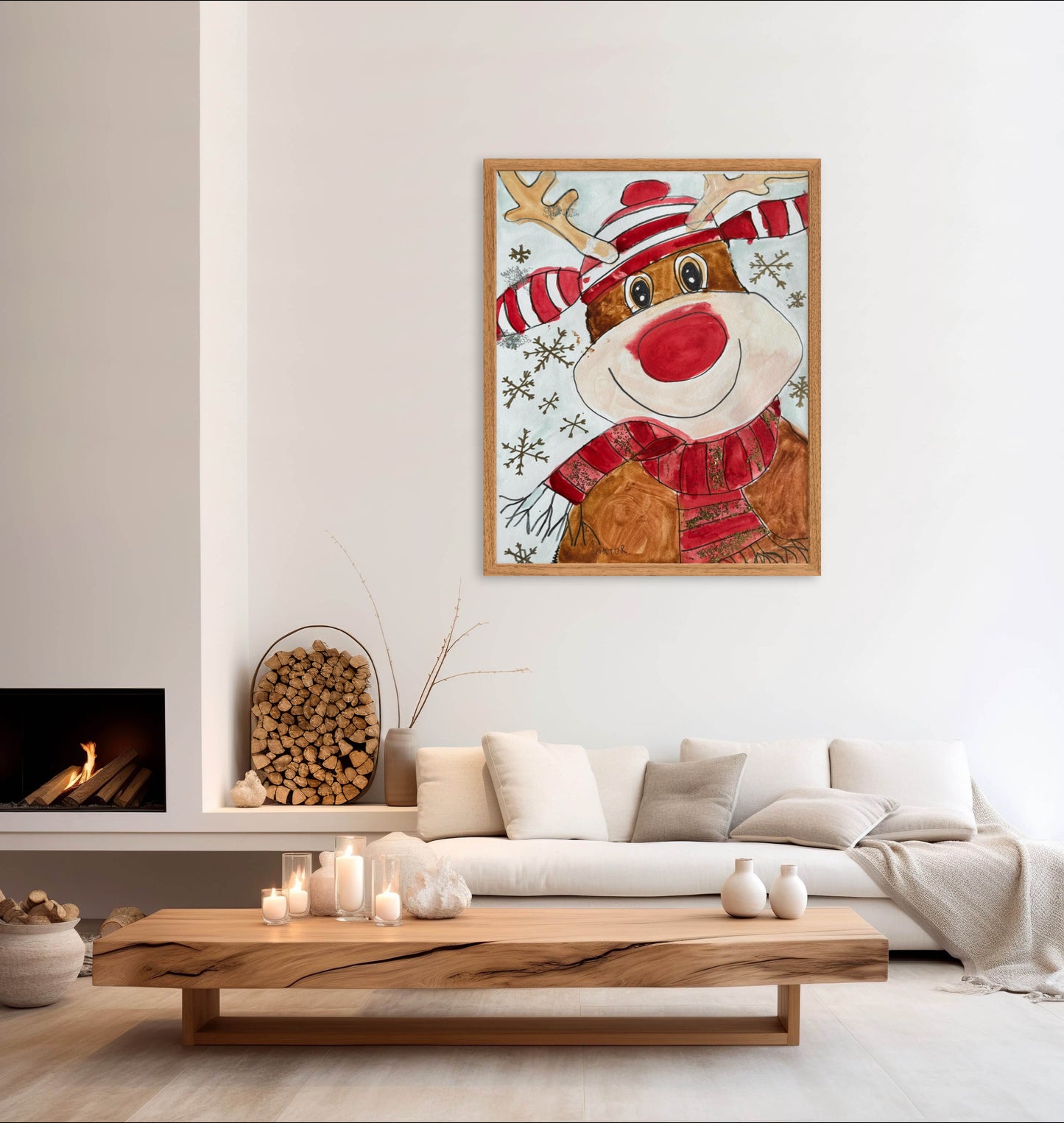 Santa Reindeer - Art Prints