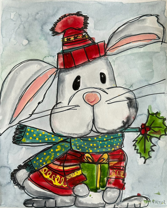 Santa Bunny - Art Prints