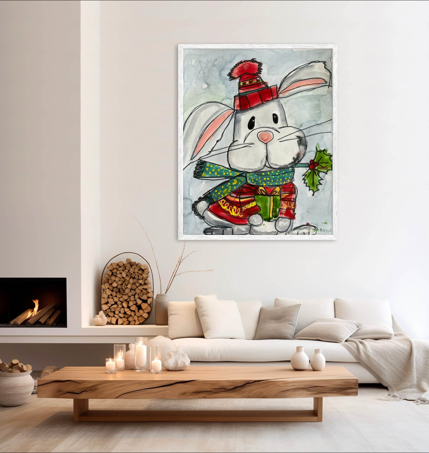 Santa Bunny - Art Prints