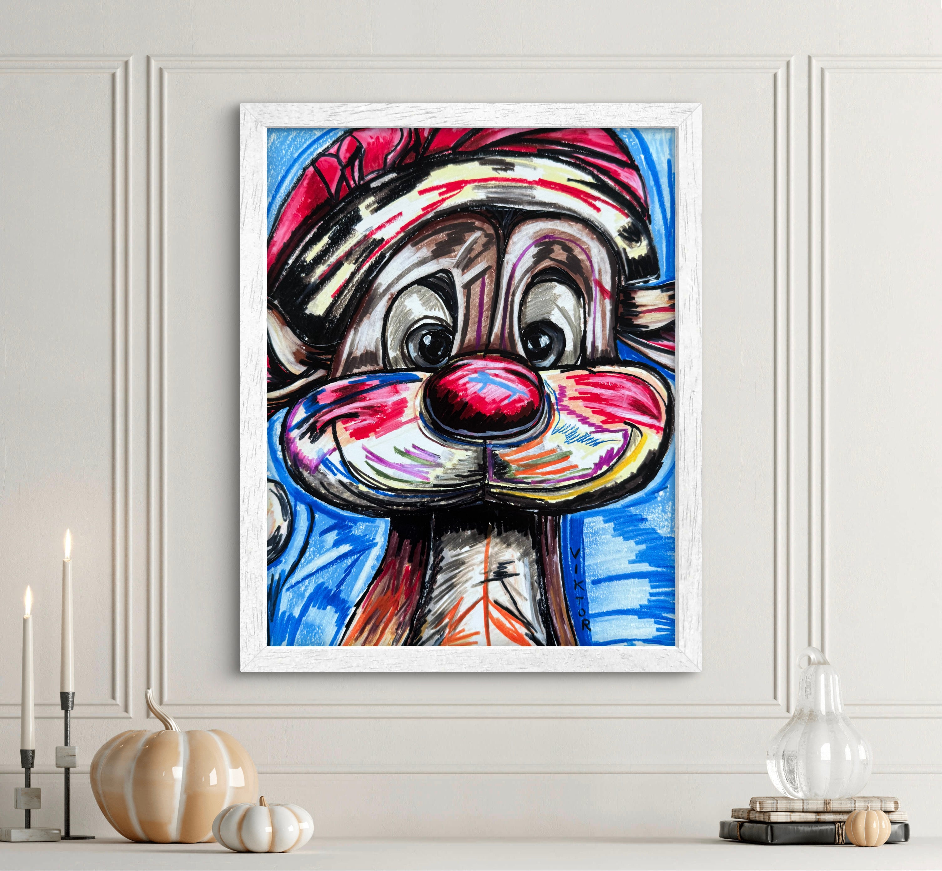 Santa Deer - Art Prints