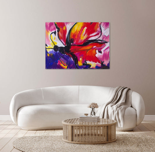The Red Butterfly - fine prints and canvas prints in more size