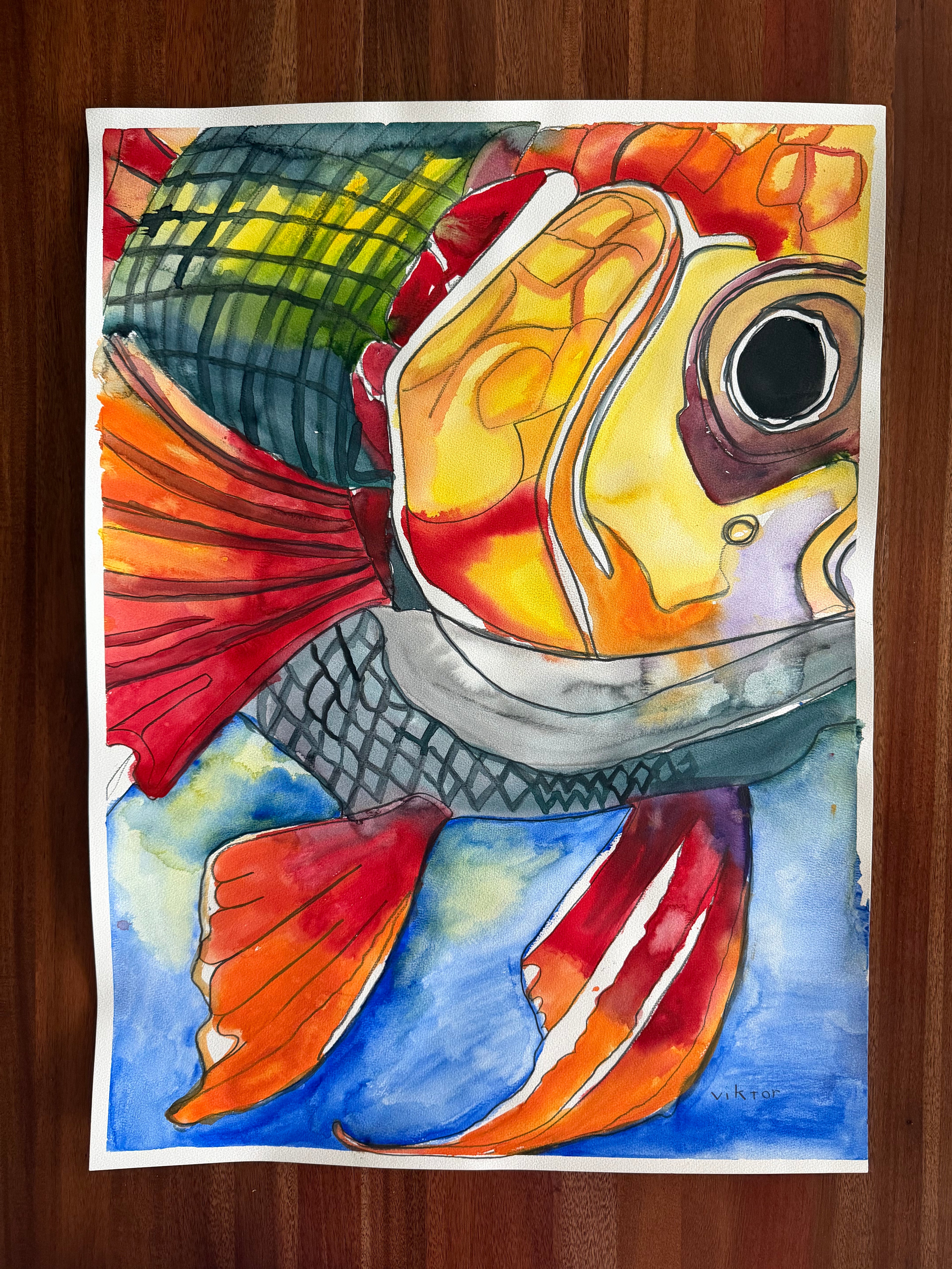Rainbow Reef - ORIGINAL Watercolor artwork 22x30”