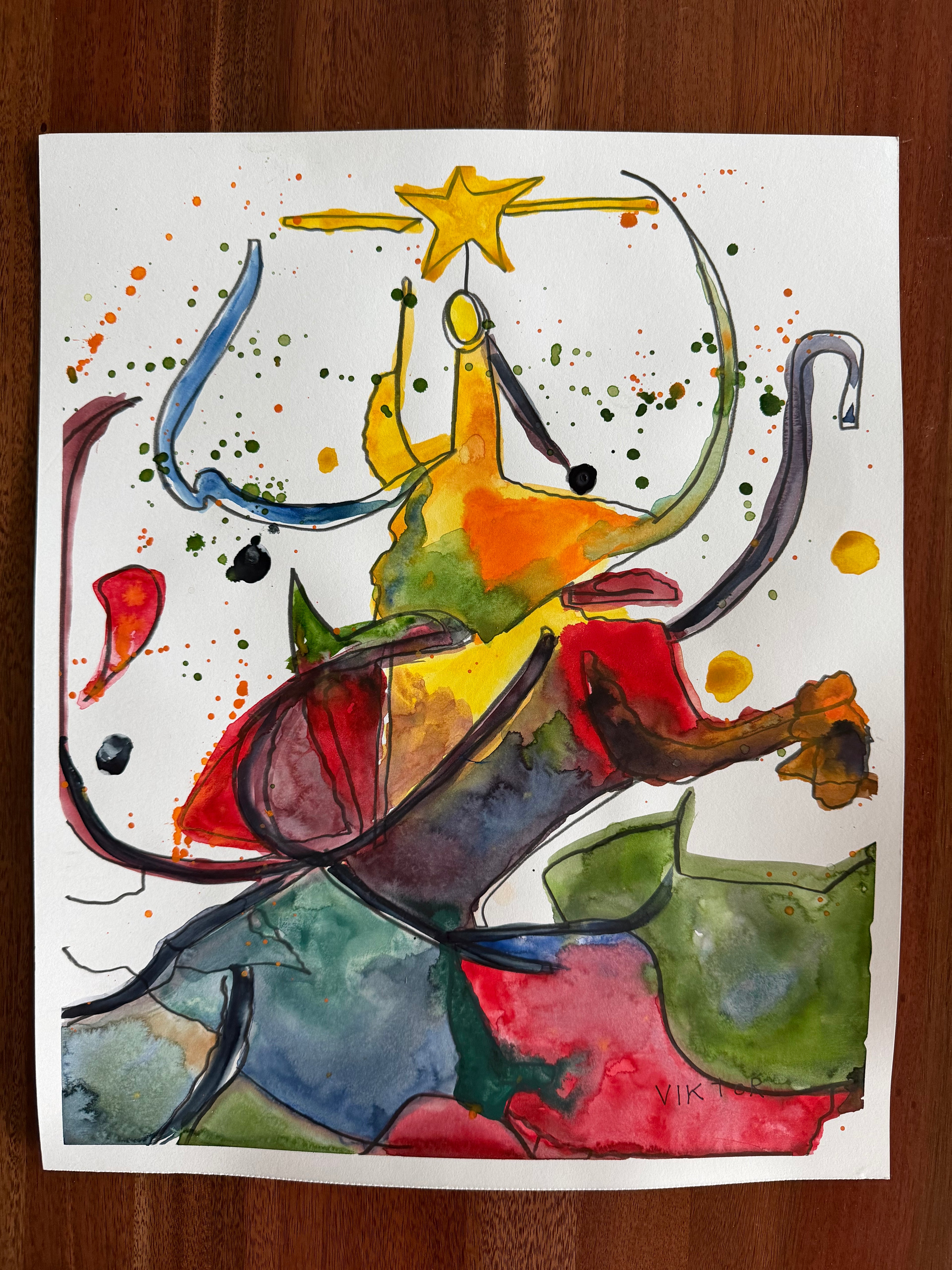 Festive Cheer - ORIGINAL Watercolor painting 14x17”
