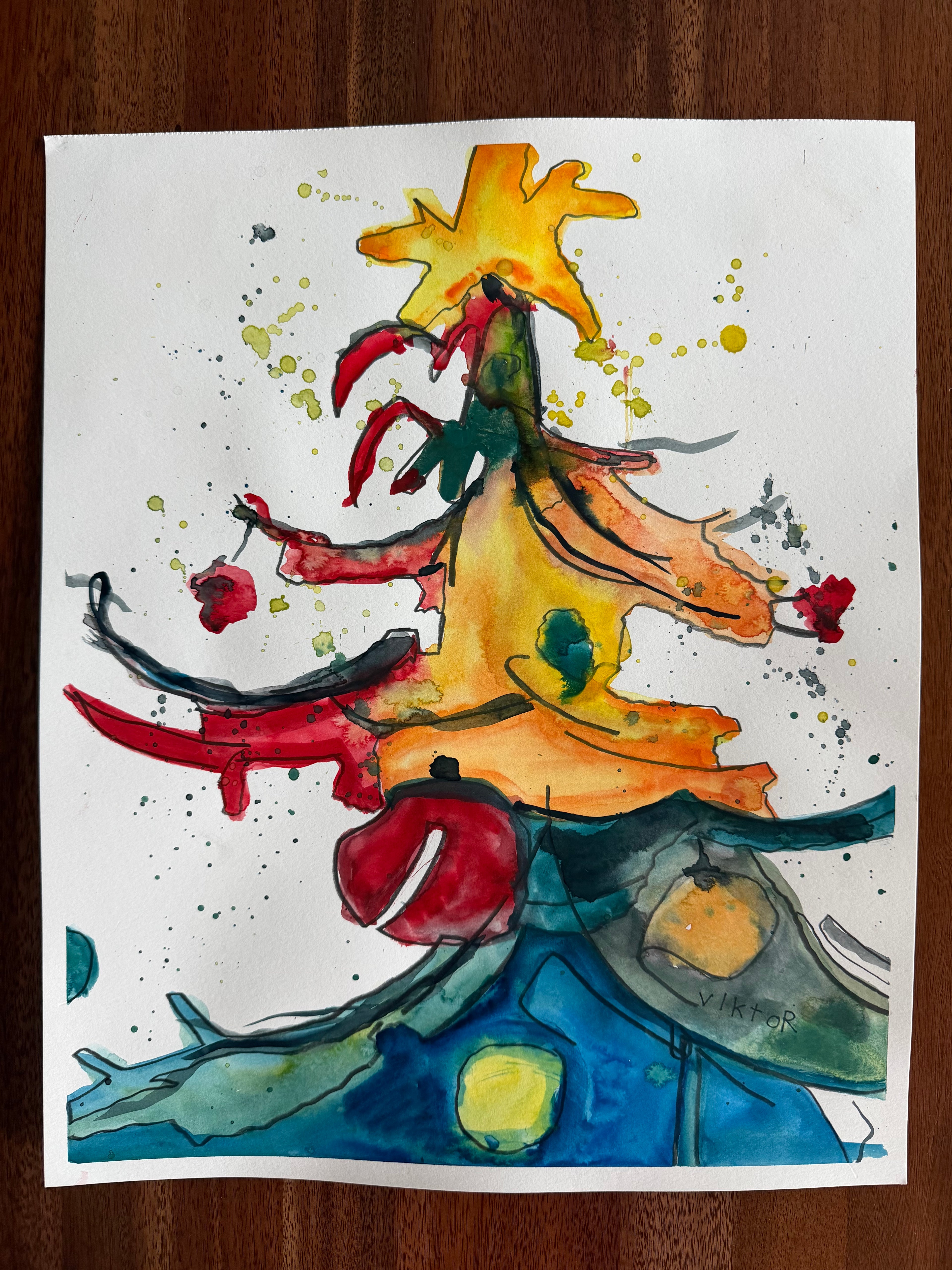 The Tree of Joy and Wonder - ORIGINAL Watercolor painting 14x17”