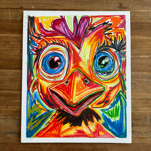 Dolly the Chicken  - ORIGINAL  14x17”