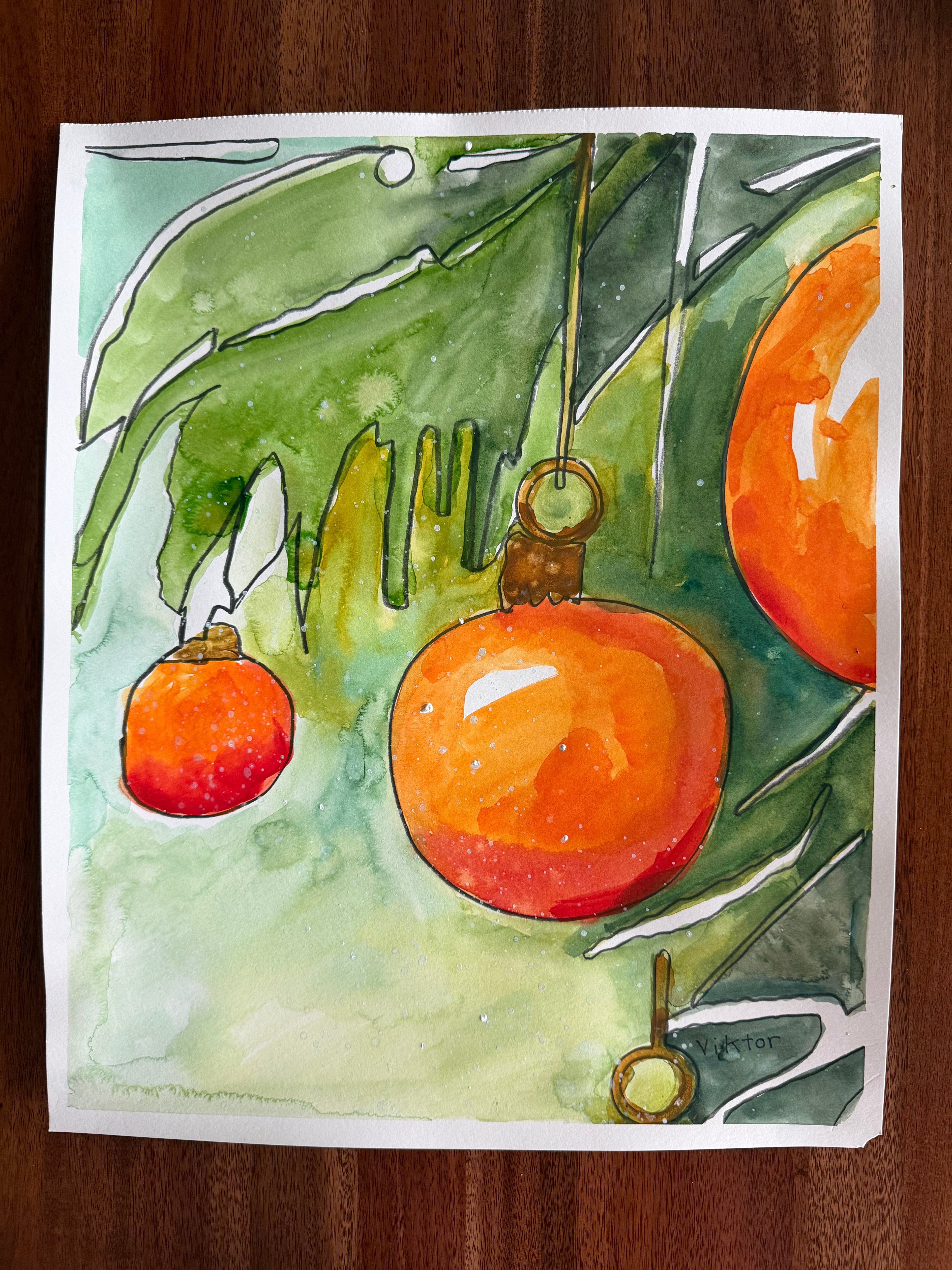 Orange Peel Delight  - ORIGINAL Watercolor painting 14x17”