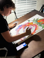 Roses - ORIGINAL OIL PASTEL ARTWORK - 19x24" (video attached)