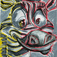 Zebra (yellow & red stripes) - Art Prints