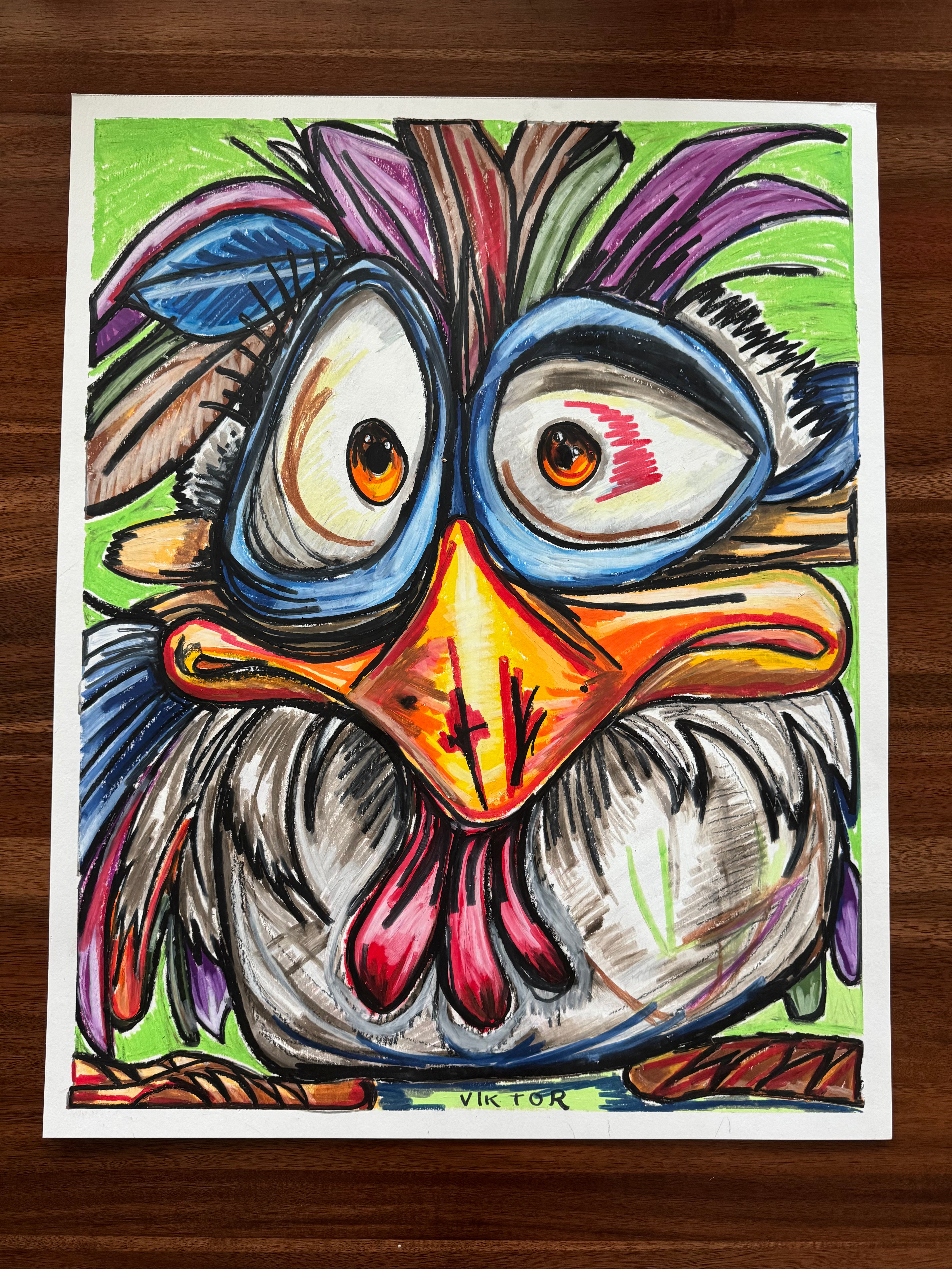 Snoozefest - ORIGINAL OIL PASTEL ARTWORK - 19x24"